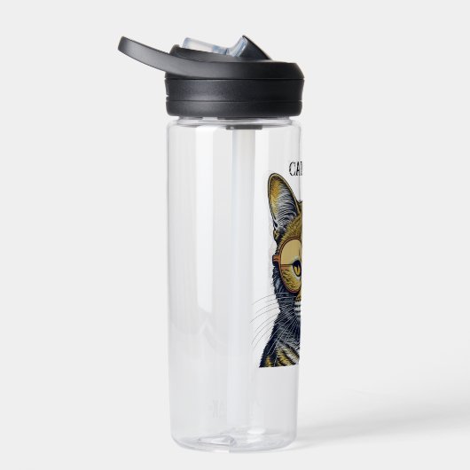 Cool Kitty Kat met een Gepersonaliseerde Bril Waterfles (Rechts)