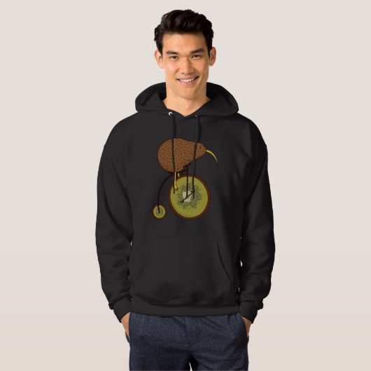 Cool Kiwi Bird on Kiwi Fruit Design Hoodie (Voorkant volledig)