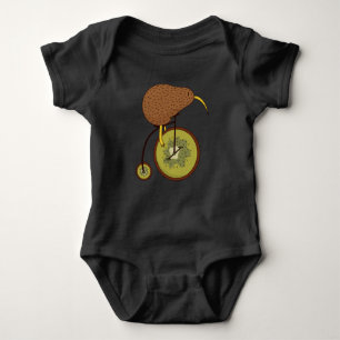 Cool Kiwi Bird on Kiwi Fruit Design Romper
