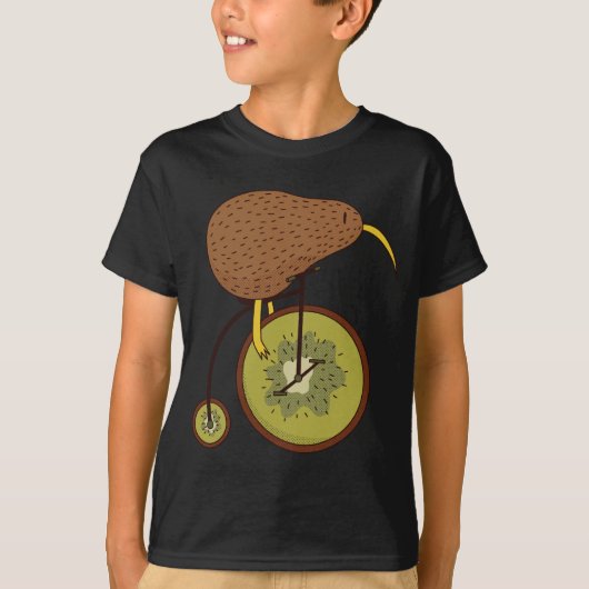 Cool Kiwi Bird on Kiwi Fruit Design T-shirt (Voorkant)