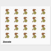 Cool Kiwi Bird on Kiwi Fruit Design Vierkante Sticker (Vel)