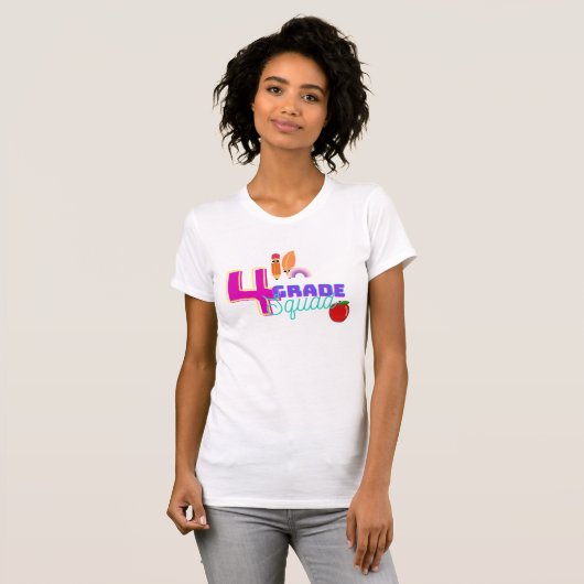 Cool klas 4 school Squad Crew Team T-shirt (Voorkant volledig)