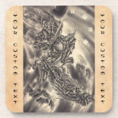 Cool klassiek  japans demon dragon tattoo onderzetter (Voorkant)