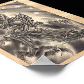 Cool klassiek  japans demon dragon tattoo poster (Hoek)