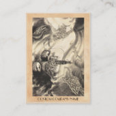 Cool klassiek japans demon dragon tattoo visitekaartje (Achterkant)
