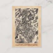 Cool klassiek japans demon samurai gevecht visitekaartje (Achterkant)