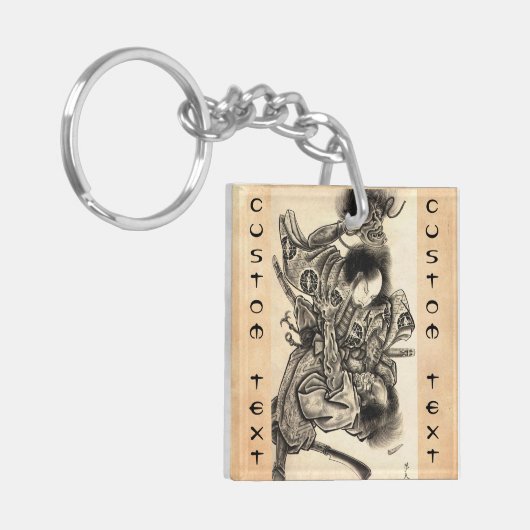 Cool klassiek japans samura demongevecht sleutelhanger (Voorkant Links)