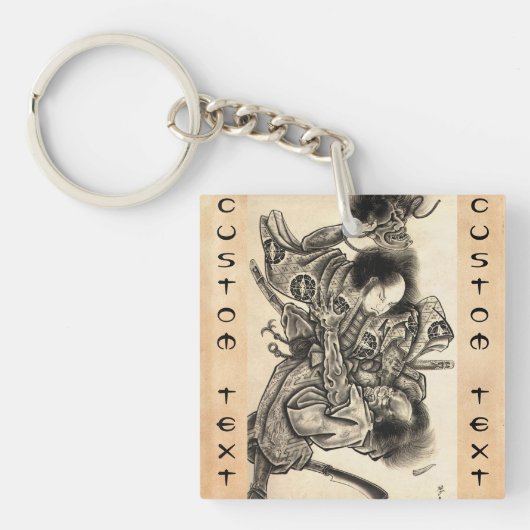 Cool klassiek  japans samura demongevecht sleutelhanger (Voorkant)