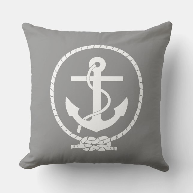 Cool Klassieke en Elegante Scheepsanker Kussen (Voorkant)