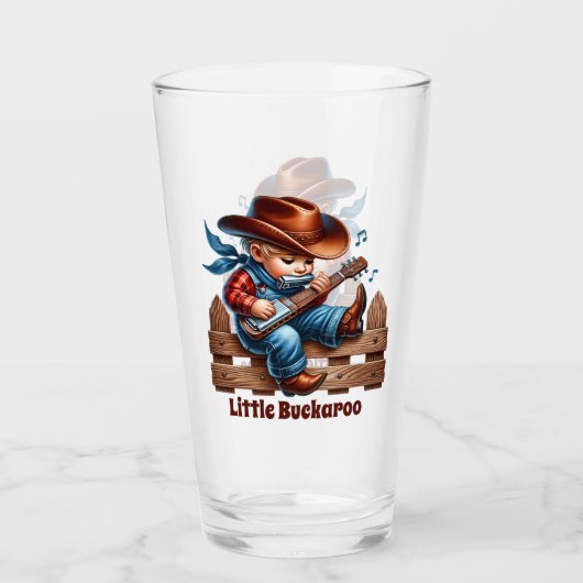 Cool kleine buckaroo tekst cowboy jongens toevoege glas (Voorkant)