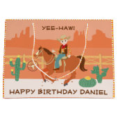 Cool kleine cowboy en paard Verjaardagsfeest Groot Cadeauzakje (Voorkant)