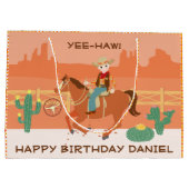 Cool kleine cowboy en paard Verjaardagsfeest Groot Cadeauzakje (Achterkant)
