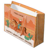 Cool kleine cowboy en paard Verjaardagsfeest Groot Cadeauzakje (Voorkant Gekanteld)