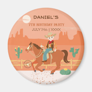 Cool kleine cowboy en paard Verjaardagsfeest Magneet