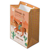 Cool kleine cowboy en paard Verjaardagsfeest Medium Cadeauzakje (Voorkant Gekanteld)