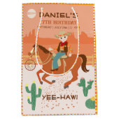 Cool kleine cowboy en paard Verjaardagsfeest Medium Cadeauzakje (Voorkant)