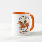 Cool kleine cowboy en paard Verjaardagsfeest Mok (Voorkant rechts)