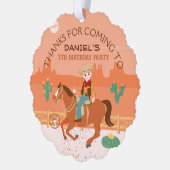 Cool kleine cowboy en paard Verjaardagsfeest Ornament Kaart (Links)