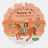 Cool kleine cowboy en paard Verjaardagsfeest Ornament Kaart (Voorkant)
