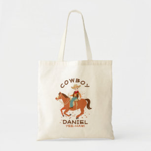 Cool kleine cowboy en paard Verjaardagsfeest Tote Bag