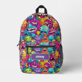 Cool kleine monstertas voeg naam toe bedrukte rugzak (Voorkant)