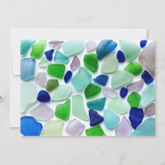 Cool Kleuren Zee Glazen Strand Party Kaart (Achterkant)