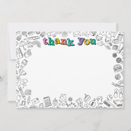 Cool Kleurplaat dank u notitiekaart Kaart