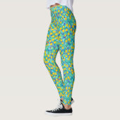 Cool Kleurrijk Abstract Geometrisch Glas in lood Leggings (Links)