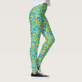 Cool Kleurrijk Abstract Geometrisch Glas in lood Leggings (Rechts)