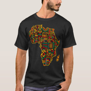 Cool Kleurrijk Afrika Kaart Mannen Vrouwen Kente A T-shirt