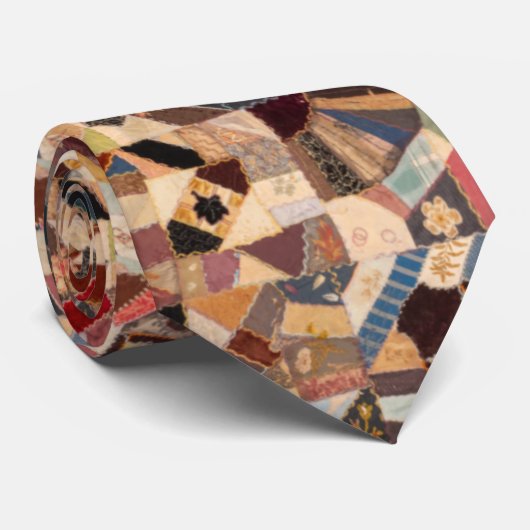 Cool Kleurrijk Geometrisch Patchwork Quiltpatroon Stropdas (Opgerold)