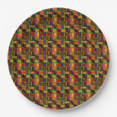 Cool Kleurrijk Kente Design Papieren Bordje (Voorkant)