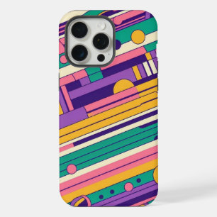 Cool, kleurrijk retro ontwerp uit de jaren 80/90 iPhone 15 pro max case