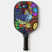 Cool & Kleurrijk Strip Graffiti Pickleball Paddle (Achterkant)
