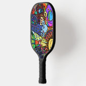 Cool & Kleurrijk Strip Graffiti Pickleball Paddle (Links)