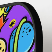 Cool & Kleurrijk Strip Graffiti Pickleball Paddle (Links Detail)