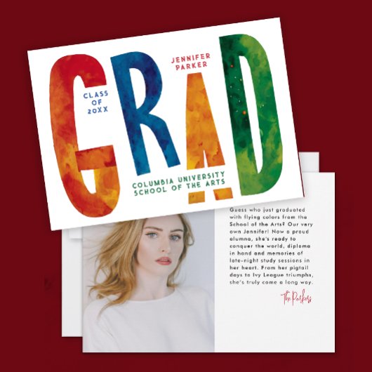 Cool Kleurrijke Abstracte Afstuderen Fototypografi Aankondiging