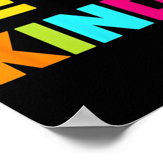 Cool Kleurrijke Be Kind Motivatie quotes Graphic Poster (Hoek)