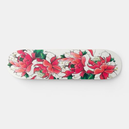 Cool Kleurrijke Bloemen Meisje Deck Skateboard (Horizontaal)