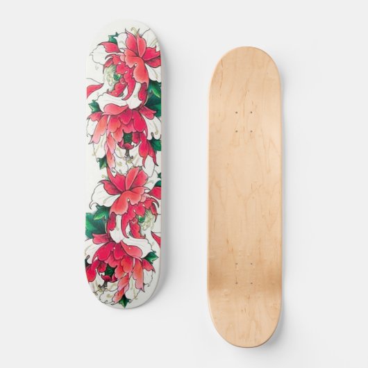 Cool Kleurrijke Bloemen Meisje Deck Skateboard (Voorkant)