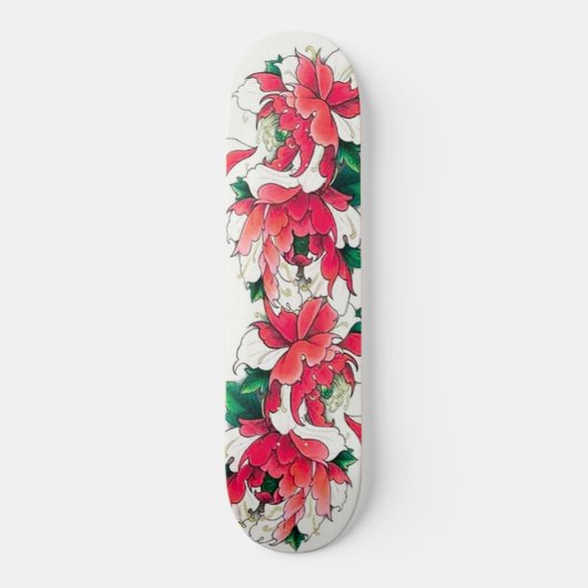 Cool Kleurrijke Bloemen Meisje Deck Skateboard (Voorkant)