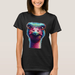 Cool Kleurrijke EMU Gezicht Vogel Liefhebber Strui T-shirt