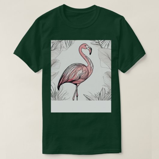 Cool Kleurrijke Flamingo Portret Graphic T-shirt (Design voorkant)