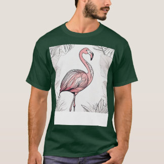 Cool Kleurrijke Flamingo Portret Graphic T-shirt