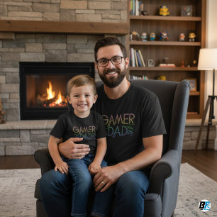 Cool Kleurrijke 'GAMER' PA   Vaderdag T-shirt