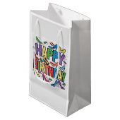 Cool Kleurrijke Hoge Hakken en Happy Birthday Teks Klein Cadeauzakje (Voorkant Gekanteld)