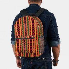 Cool Kleurrijke Kente Stripes Print Bedrukte Rugzak