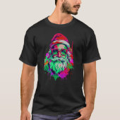 Cool Kleurrijke Kerstmis Sinterklaas Gezicht T-shirt (Voorkant)