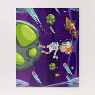 Cool & Kleurrijke Kinderen Cartoon Spaceman Legpuzzel