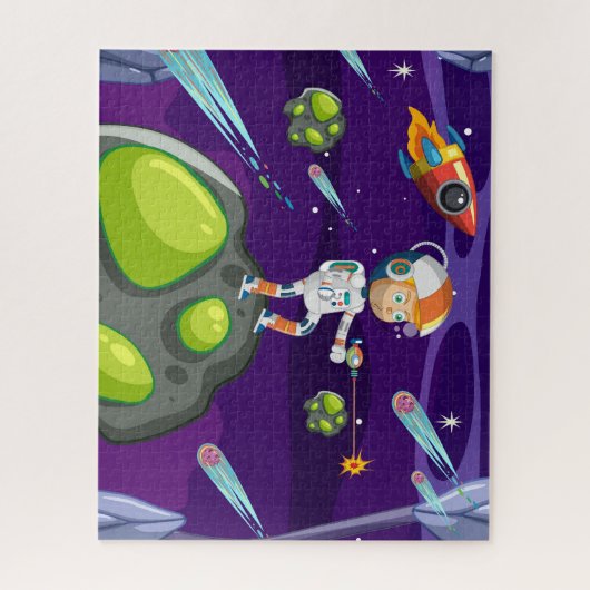 Cool & Kleurrijke Kinderen Cartoon Spaceman Legpuzzel (Verticaal)
